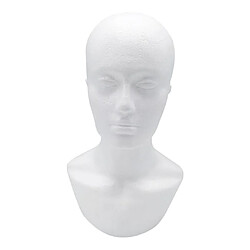 Avis Mousse Légère Mannequin Homme Tête Chapeau Perruque Lunettes Présentoir Blanc 01