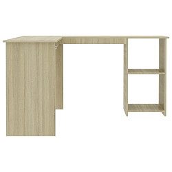 Maison Chic Bureau solide,Table de travail,Bureau d'ordinateur d'angle forme de L Chêne sonoma 120x140x75 cm Aggloméré -GKD80784 pas cher