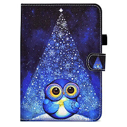 Etui en PU ligne de couture avec support et porte-cartes hibou bleu pour votre Apple iPad mini (2021)