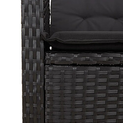 Acheter vidaXL Ensemble à manger de jardin avec coussins 3 pcs Noir