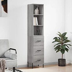 vidaXL Buffet haut Sonoma gris 34,5x34x180 cm Bois d'ingénierie