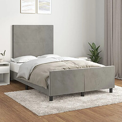 vidaXL Cadre de lit sans matelas gris clair 120x200 cm velours