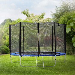 Hauki Trampoline de jardin avec filet de sécurité et échelle set complet bleu Ø 305 cm pas cher