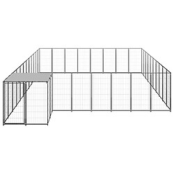 vidaXL Chenil Noir 25,41 m² Acier