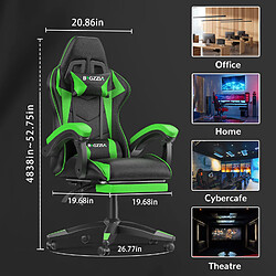 Acheter RATTANTREE Chaise de Gaming avec Repose-Pied, siège gaming, fauteuil gaming, Dossier Inclinable à 155, chaise bureau gaming avec appuie-tête, Noir Grena