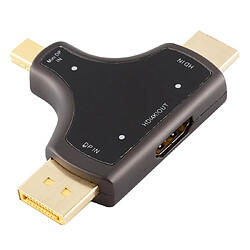 Wewoo Adaptateur 3 en 1 D62A DisplayPort + Mini DP + HDMI mâle à HDMI femelle