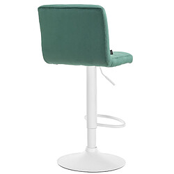 Acheter Decoshop26 Lot de 2 tabourets de bar en velours vert avec coutures décoratives pied en trompette métal blanc 10_0004404