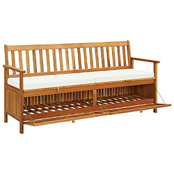 Helloshop26 Banc de jardin meuble de patio d'extérieur terrasse de rangement avec coussin 170 x 63 x 84 cm bois d'acacia solide 02_0011800