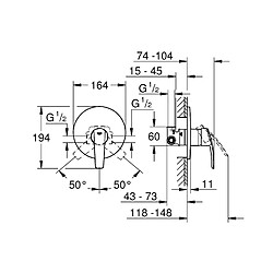 GROHE Start Mitigeur de douche avec corps à encastrer 32590001