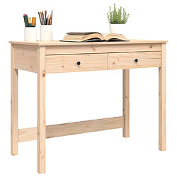 Acheter Maison Chic Bureau solide,Table de travail,Bureau d'ordinateur avec tiroirs 100x50x78 cm Bois massif de pin -GKD17469