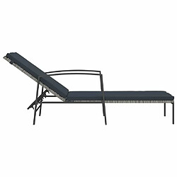 Acheter Maison Chic Chaise longue de jardin avec coussin | Bain de soleil Relax | Transat Résine tressée Gris -GKD86133