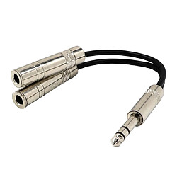 Avis 0.2M Long Silver 6.35mm Male To 2 × 6.35mm 1/4 "TRS Female Audio Y Splitter Cable