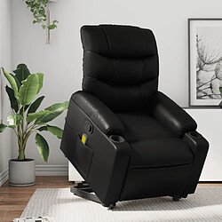 vidaXL Fauteuil inclinable de massage Noir Similicuir