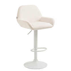 Non Tabouret de bar Braga velours blanc