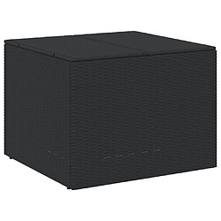 vidaXL Boîte de rangement de jardin noir 291L résine tressée