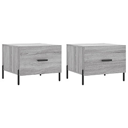 Maison Chic Lot de 2 Tables basses,Table Console pour salon sonoma gris 50x50x40 cm bois d'ingénierie -MN99074