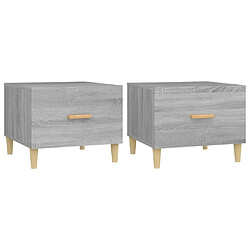 vidaXL Tables basses 2 pcs sonoma gris 50x50x40 cm bois d'ingénierie