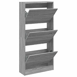 Maison Chic Armoire à chaussures | Meuble de rangement à chaussures Meuble d'Entrée sonoma gris 60x21x125,5 cm bois ingénierie -MN76880