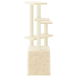 Helloshop26 Arbre à chat meuble tour grimper jouet grattage grattoir escalade plateforme avec griffoirs en sisal 107,5 cm crème 02_0022451