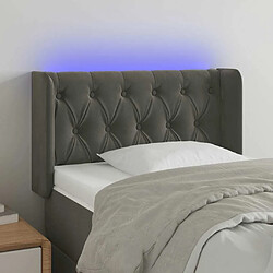 Maison Chic Tête de lit scandinave à LED,meuble de chambre Gris foncé 83x16x78/88 cm Velours -MN18376