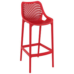 Alterego Tabouret de jardin 'BROZER' rouge en matière plastique