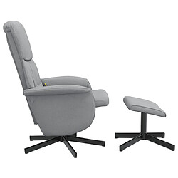 Acheter vidaXL Fauteuil inclinable de massage et repose-pied gris clair tissu