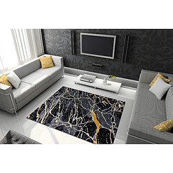 RUGSX Tapis GLOSS moderne 529A 82 Marbre, calcul, élégant, glamour noir gris 280x370 cm pas cher