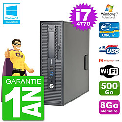 PC HP EliteDesk 800 G1 SFF i7-4770 RAM 8Go Disque 500Go Graveur DVD Wifi W7 - Occasion