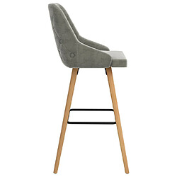 Avis vidaXL Tabourets de bar lot de 2 gris clair velours