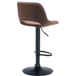 Decoshop26 Tabouret de bar chaise haute x1 avec repose-pieds en velours marron piètement métallique noir 10_0004601 pas cher