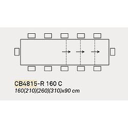 Acheter Inside 75 Table extensible 12 couverts DORIAN 310cm pieds métal noir plateau céramique gris