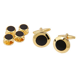 Boutons de Manchette Bouton de Col Homme pour Tenue - Noir et Or