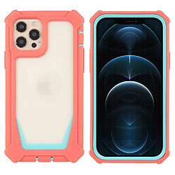 Coque en TPU + acrylique détachable 2-en-1 Rose corail/vert bleuté pour votre iPhone 12 Pro Max 6.7 pouces