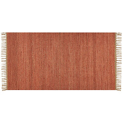 Beliani Tapis en jute 80 x 150 cm rouge clair LUNIA