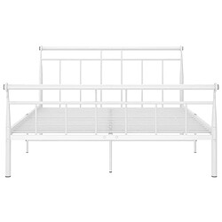 Acheter Maison Chic Lit adulte - Lit simple Cadre de lit,Structure du lit Contemporain Blanc Métal 140x200 cm -MN36224