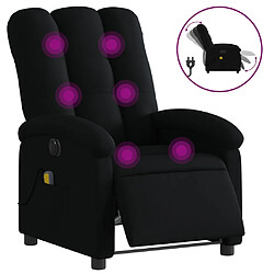 vidaXL Fauteuil de massage inclinable électrique Noir Tissu