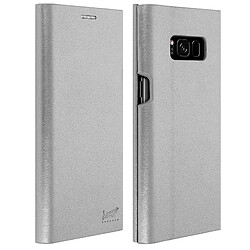 Avizar Beeyo Grande Etui Galaxy S8 Plus Housse folio Porte-carte Support - Argent