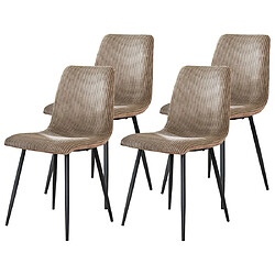 Lisa Design Iris - Lot de 4 chaises - Latte