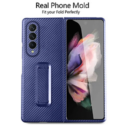 Coque en TPU + PU anti-rayures, coin renforcé hybride, antichoc bleu pour votre Samsung Galaxy Z Fold3 5G