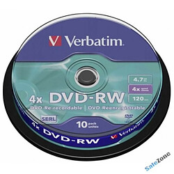 Avis DVD-RW Verbatim 10 Unités Noir 4,7 GB 4x (10 Unités)