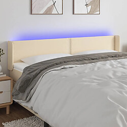 vidaXL Tête de lit à LED Crème 163x16x78/88 cm Tissu