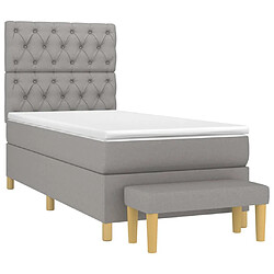 Avis Maison Chic Lit Adulte - Lit simple Lit à sommier tapissier avec matelas moelleux - Meuble de Chambre - Gris clair 80x200 cm Tissu -MN71820