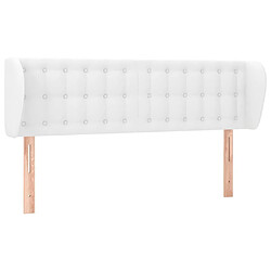 Maison Chic Tête de lit scandinave avec oreilles,meuble de chambre Blanc 147x23x78/88 cm Similicuir -MN48766