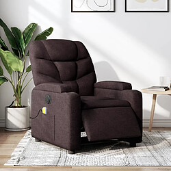 Maison Chic Fauteuil Relax pour salon, Fauteuil de massage inclinable électrique Marron foncé Tissu -GKD45031