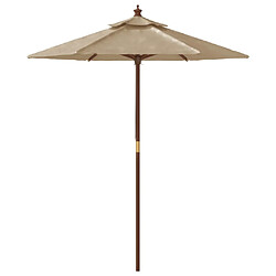 Avis vidaXL Parasol de jardin avec mât en bois taupe 196x231 cm