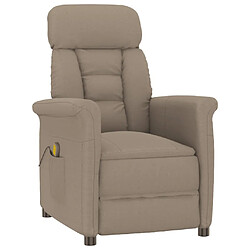 vidaXL Fauteuil de massage Taupe Similicuir daim