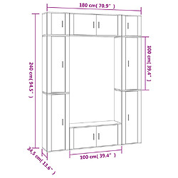 vidaXL Ensemble de meubles TV 8 pcs Blanc brillant Bois d'ingénierie pas cher