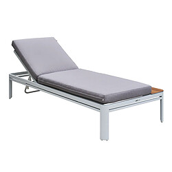 AXI Kira Bain de Soleil avec table en bois / gris | Transat Jardin en aluminium avec dossier réglable - 5 positions | Chaise Longue pour l'extérieur/Le Jardin