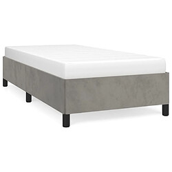 Maison Chic Lit adulte - Lit simple Cadre de lit,Structure du lit Contemporain Gris clair 90x200 cm Velours -MN94207