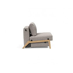 Acheter Inside 75 Fauteuil convertible lit 90 cm ILB 500 chêne laqué tissu Corocco Warm Grey